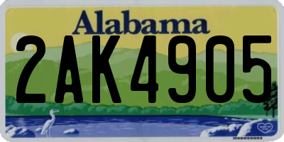 AL license plate 2AK4905