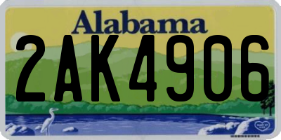 AL license plate 2AK4906