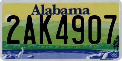 AL license plate 2AK4907