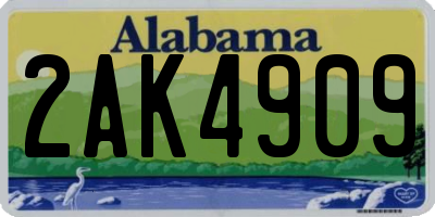 AL license plate 2AK4909