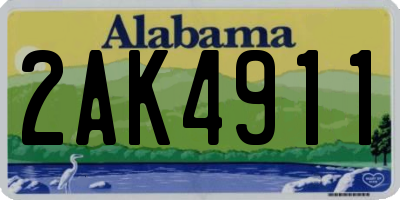 AL license plate 2AK4911