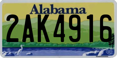 AL license plate 2AK4916
