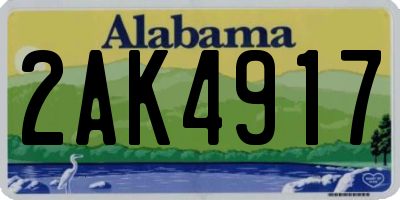 AL license plate 2AK4917