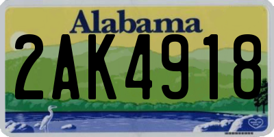 AL license plate 2AK4918