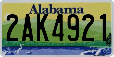 AL license plate 2AK4921