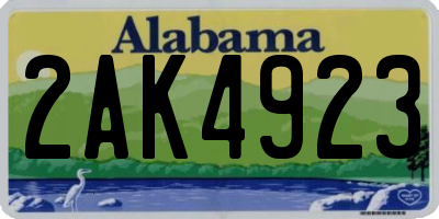 AL license plate 2AK4923