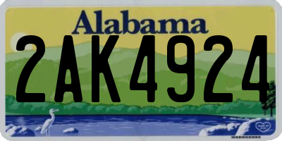 AL license plate 2AK4924