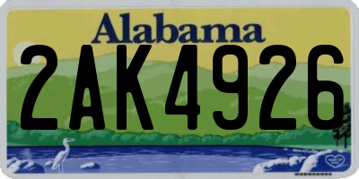 AL license plate 2AK4926