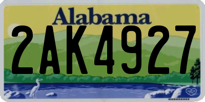 AL license plate 2AK4927