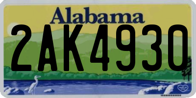 AL license plate 2AK4930