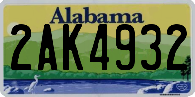 AL license plate 2AK4932