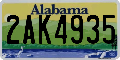 AL license plate 2AK4935