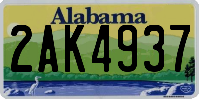 AL license plate 2AK4937