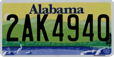 AL license plate 2AK4940