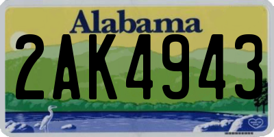 AL license plate 2AK4943