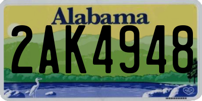 AL license plate 2AK4948