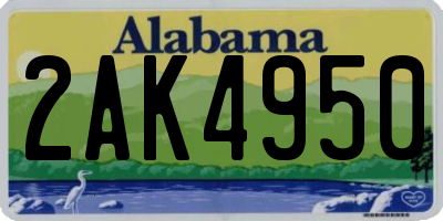 AL license plate 2AK4950