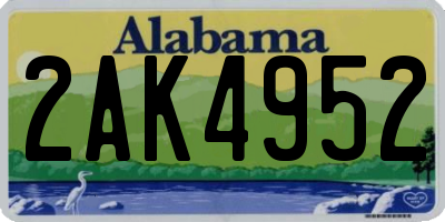 AL license plate 2AK4952