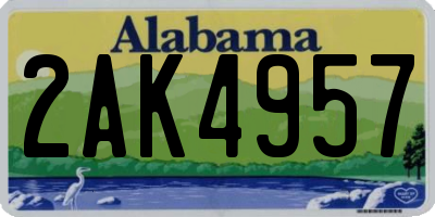 AL license plate 2AK4957
