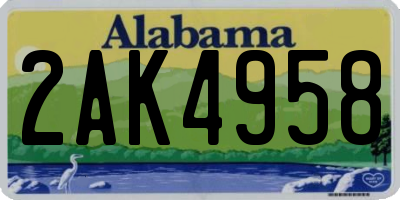 AL license plate 2AK4958