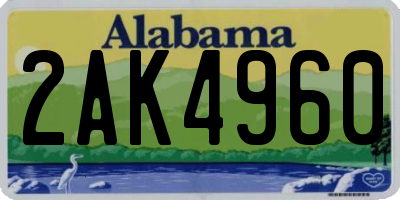 AL license plate 2AK4960