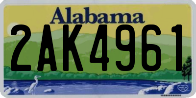 AL license plate 2AK4961