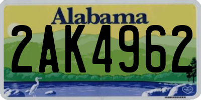 AL license plate 2AK4962