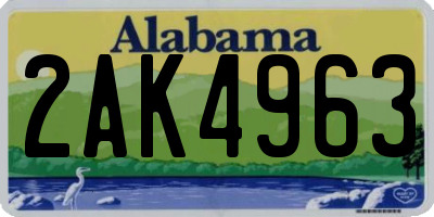 AL license plate 2AK4963