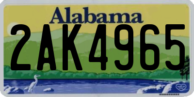 AL license plate 2AK4965