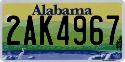 AL license plate 2AK4967