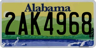 AL license plate 2AK4968