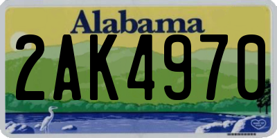 AL license plate 2AK4970