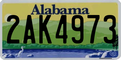 AL license plate 2AK4973