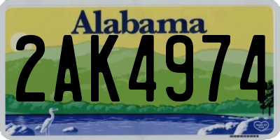 AL license plate 2AK4974