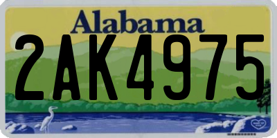 AL license plate 2AK4975