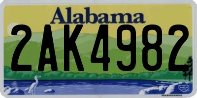 AL license plate 2AK4982