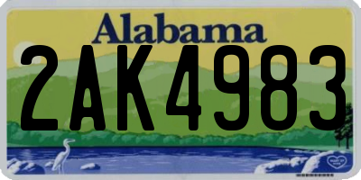 AL license plate 2AK4983