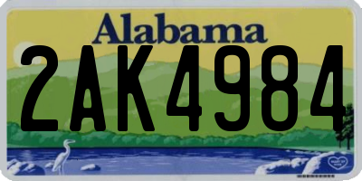 AL license plate 2AK4984