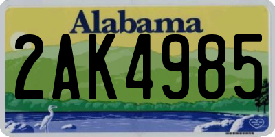 AL license plate 2AK4985