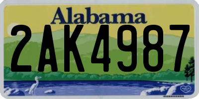 AL license plate 2AK4987
