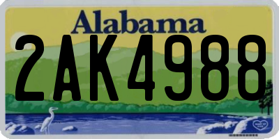 AL license plate 2AK4988