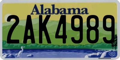 AL license plate 2AK4989