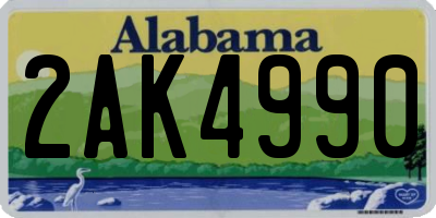 AL license plate 2AK4990