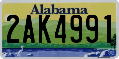 AL license plate 2AK4991