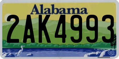 AL license plate 2AK4993