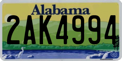 AL license plate 2AK4994