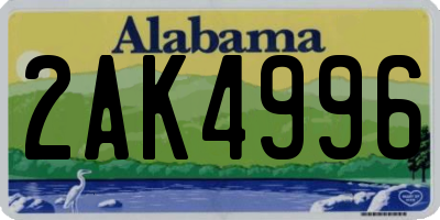 AL license plate 2AK4996