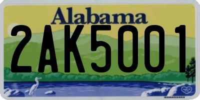 AL license plate 2AK5001