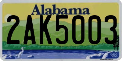 AL license plate 2AK5003