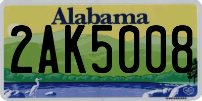 AL license plate 2AK5008